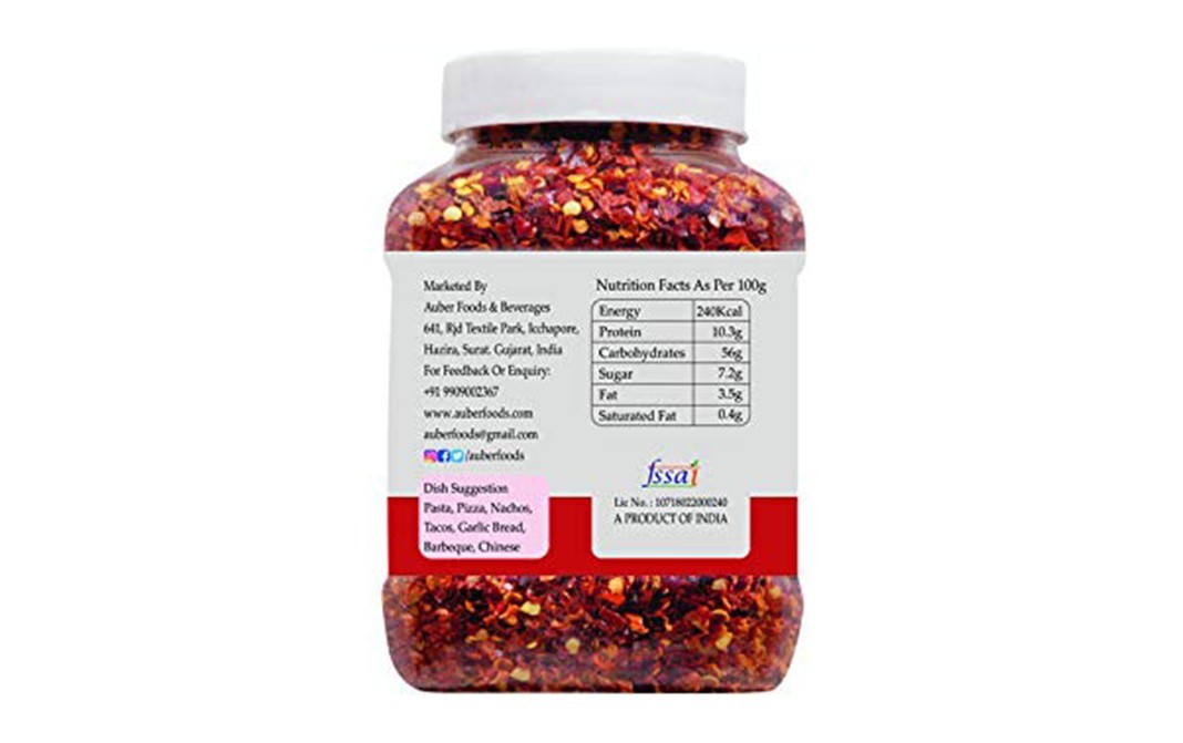Auber Chilli Flakes    Plastic Jar  250 grams